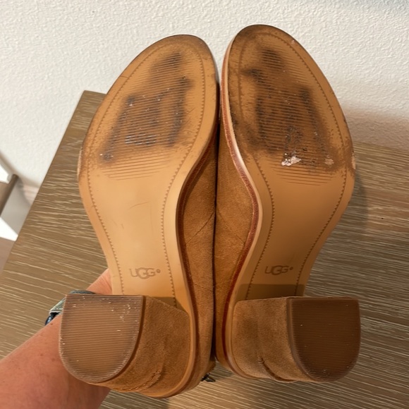 UGG Ginger Suede Open Toe Boots Size 8 - Picture 10 of 14